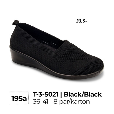 Trampki damskie 3-5021.BLACK (36/41,8par)