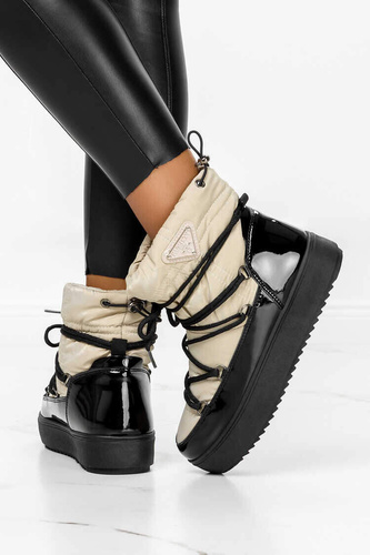 Botki damskie   7AHY845-63A.KHAKI/BLACK    (36/41,12par)