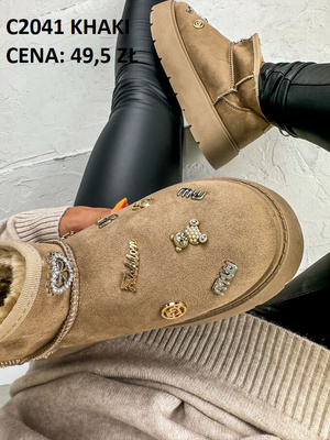Botki damskie 2041.KHAKI (36/41,12par)