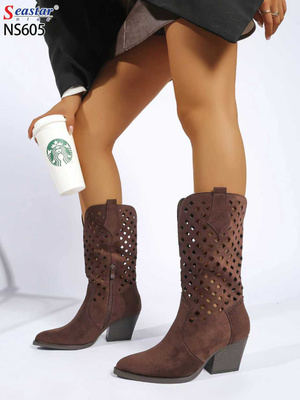 Kozaki damskie 7ANS605.BROWN (36/41, 8par)