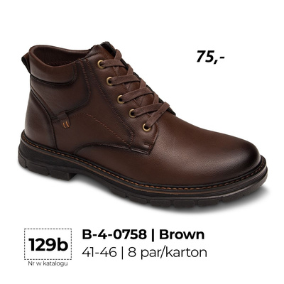 Trzewiki męskie 9AB-4-0758.BROWN (41/46,8par)