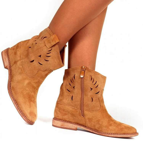 Botki damskie A3732-32.CAMEL Nieocieplane (36/41,12par)