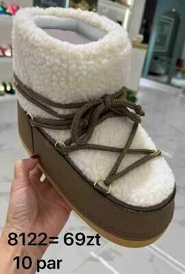 Botki damskie 7A8122.BROWN Ocieplane  (36/41,10par)