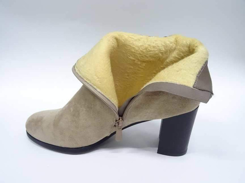 Botki damskie ocieplane    7AH2025-9.BEIGE   (36/41,12par)