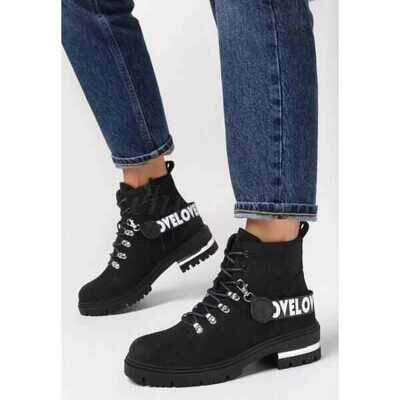 Botki damskie NC1285.BLACK  Ocieplane (36/41,12par)