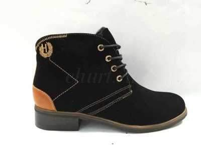 Botki damskie 7AB1490L-1.BLACK/BROWN Ocieplane (36/41,8par)