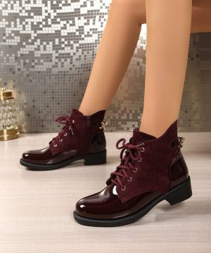 Botki damskie ocieplane  7ANS569.WINERED  (36/41,12par)