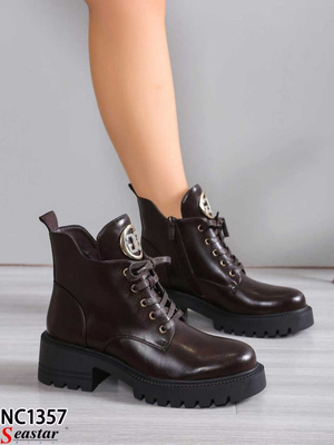 Botki damskie ocieplane  7ANC1357.BROWN  (36/41,12par)