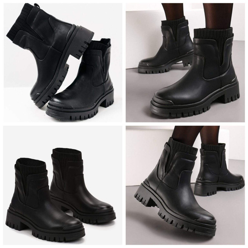 Botki damskie ocieplane  7A5832.BLACK   (36/41,12par)