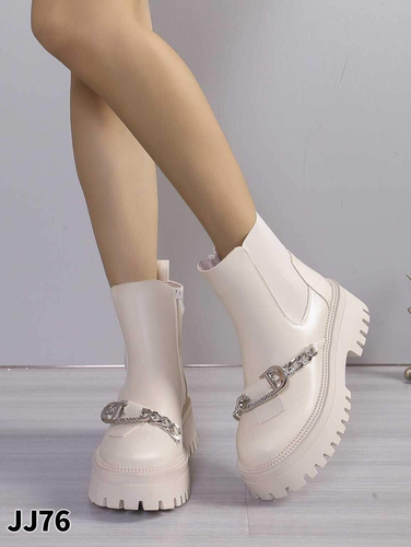 Botki damskie ocieplane JJ76.BEIGE (36/41,12par)
