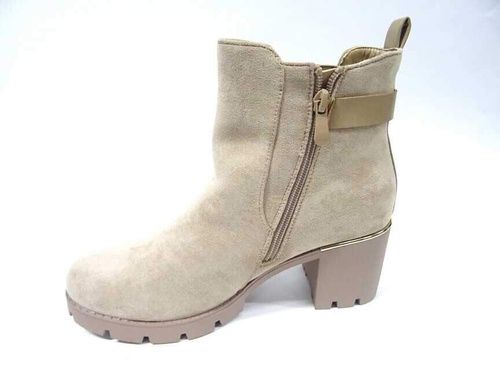 Botki damskie 7AH2416B.BEIGE Ocieplane (36/41,12par)