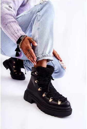 Botki damskie JJ35.BLACK Ocieplane (36/41,12par)