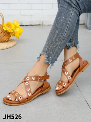 Sandały damskie  7AJH526.CAMEL  (36/41,12par)