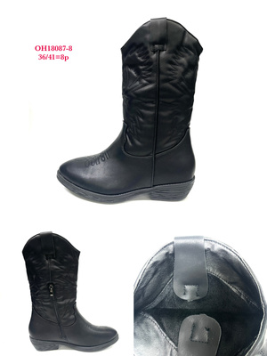 Kozaki damskie ocieplane  7AOH1808-8.BLACK  (36/41,8par)