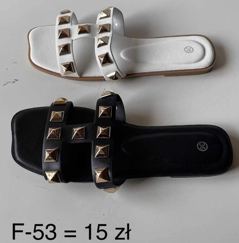 Klapki damskie 7AF-53.BLACK, WHITE (36/41,12par)