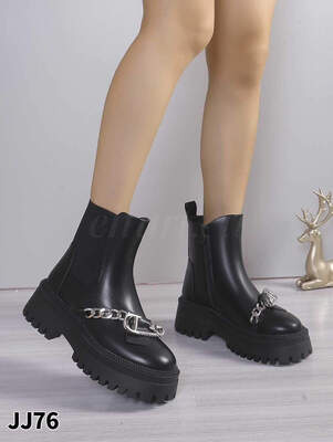 Botki damskie ocieplane JJ76.BLACK (36/41,12par)