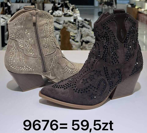 Botki damskie 7A9676.KHAKI (36/41,12par)