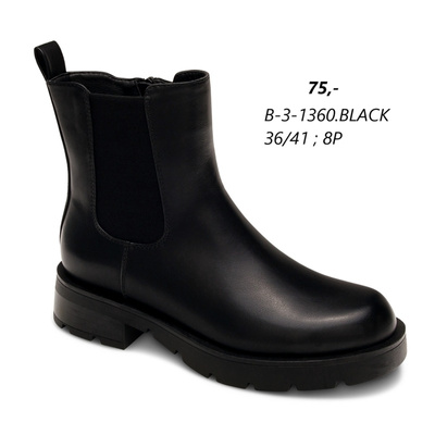 Botki damskie B-3-1360.BLACK (36/41,8par)