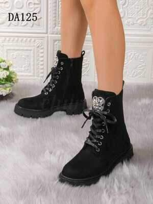 Botki damskie ocieplane DA125.BLACK (36/41,12par)