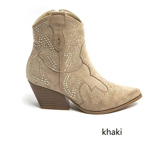 Botki damskie 7A9676A.KHAKI (36/41,12par)