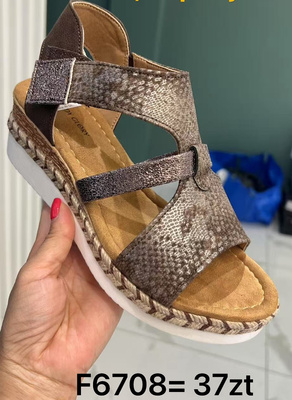 Sandały damskie F6708.KHAKI (36/41,12par)