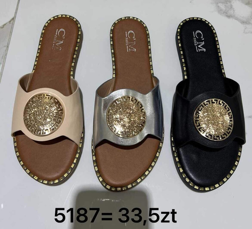 Klapki damskie 7A5187.SILVER (36/41,12par)