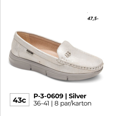 Półbuty damskie 3-0609.SILVER (36/41,8par)