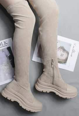 Kozaki damskie 7AHQ281.BEIGE Ocieplane (36/41,12par)