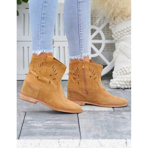 Botki damskie A3732-32.CAMEL Nieocieplane (36/41,12par)