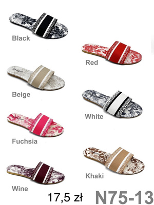 Klapki damskie N75-13.KOLORDOWYBORU (36/41,12par)