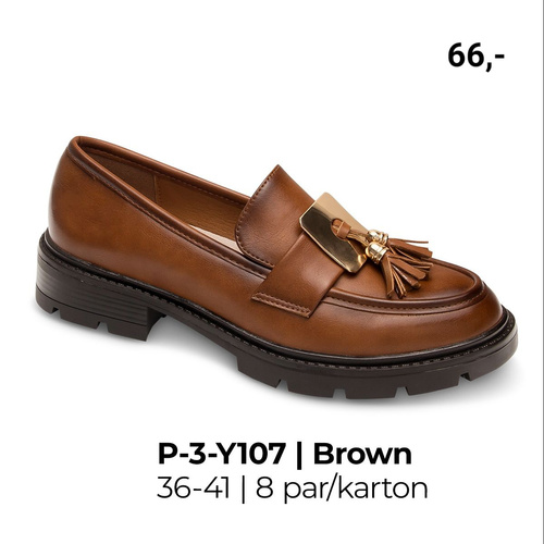 Półbuty damskie 3-Y107.BROWN (36/41,8par)