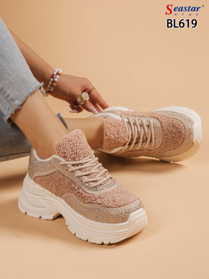 Buty sportowe damskie 7ABL619.KHAKI (36/41,12par)