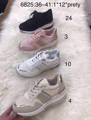 Buty sportowe damskie 7A6825.BLACK, WHITE, BEIGE, PINK (36/41,12par)