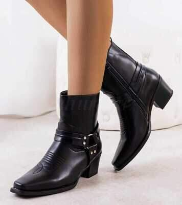 Botki damskie ocieplane 7A9373.BLACK (36/41,12par)