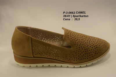 Półbuty damskie 3-662.CAMEL (36/41,8par)