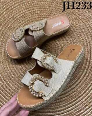 Klapki damskie 7AJH233.KHAKI (36/41,12par)