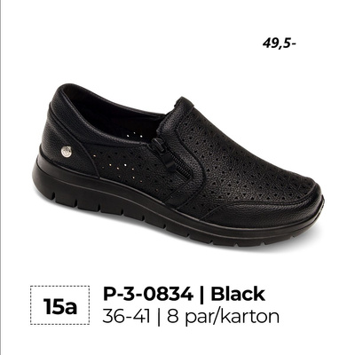 Półbuty damskie 3-0834.BLACK (36/41,8par)