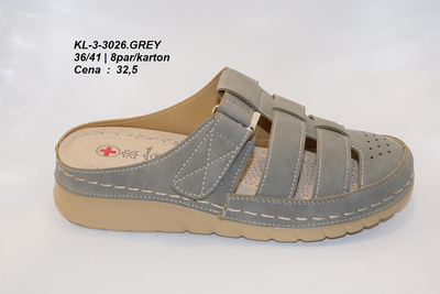 Klapki damskie3-3026.GREY (36/41,8par)