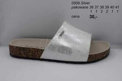 Klapki damskie 7A0509.SILVER (36/41,8par)