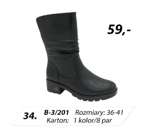 Botki damskie 7AB-3/201.BLACK (36/41,8par)