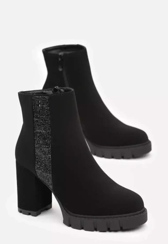 Botki damskie ocieplane  Z076.BLACK  (36/41,12par)