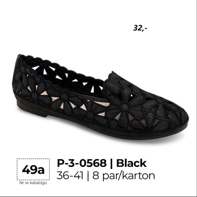 Balerinki damskie 3-0568.BLACK (36/41,8par)