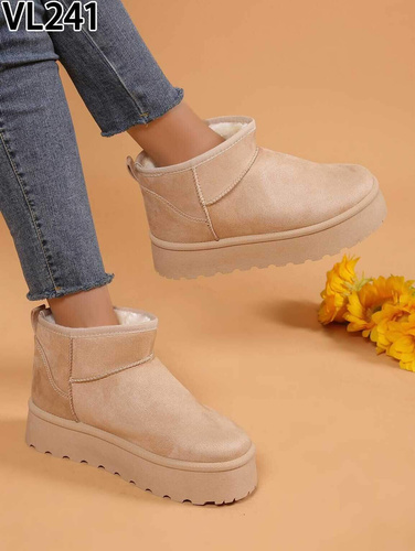 Botki damskie ocieplane VL241.BEGIE (36/41,12par)