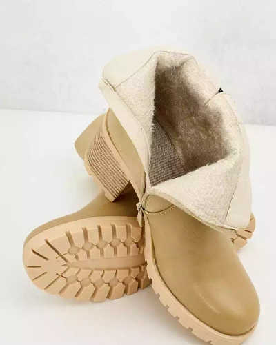 Botki damskie ocieplane A2069.BEIGE (36/41,12par)