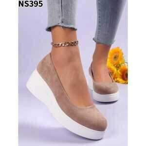 Balerinki damskie 7ANS395.KHAKI (36/41,12par)