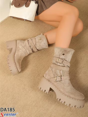 Botki damskie ocieplane DA185.BEIGE (36/41,12par)