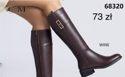 Kozaki damskie  7A68320.WINE (36/41,12par)