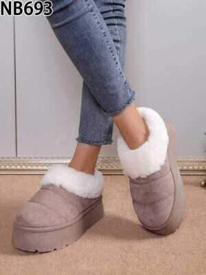 Botki damskie ocieplane NB693.KHAKI (36/41,12par)