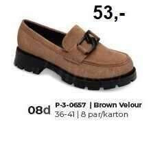 Półbuty damskie  7AP-3-0657.BROWN VELOUR  (36/41,8par)