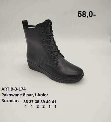 Botki damskie ocieplane 7AB-3-174.BLACK (36/41,8par)